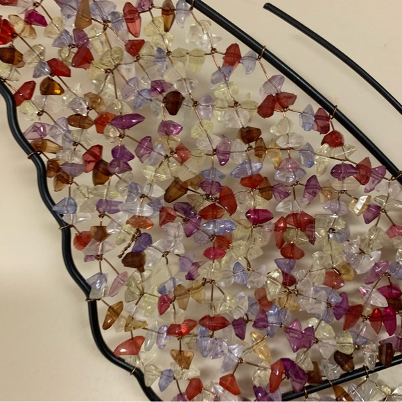 Butterfly Home Decor Wall Hanging Beaded Metal Colorful Nature Summer Art Design - Picture 3 of 8